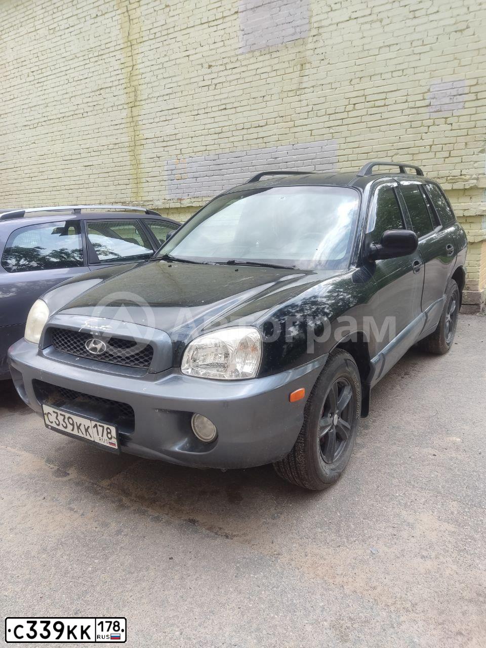 Фото автомобиля HYUNDAI SANTA FE, 2002 — госномер С339КК178. Цвет: ЧЕРНЫЙ