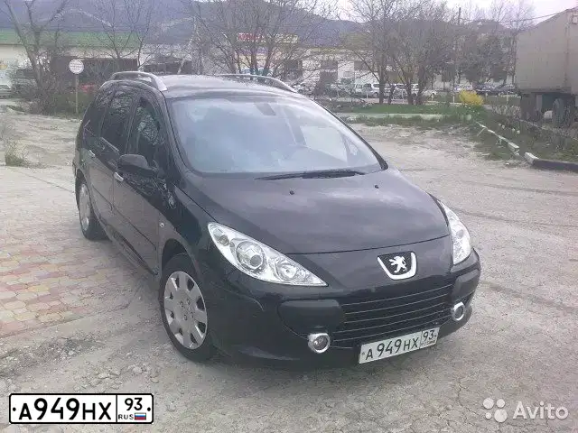 Фото автомобиля PEUGEOT 307, 2007 — госномер А949НХ93. Цвет: ЧЕРНЫЙ