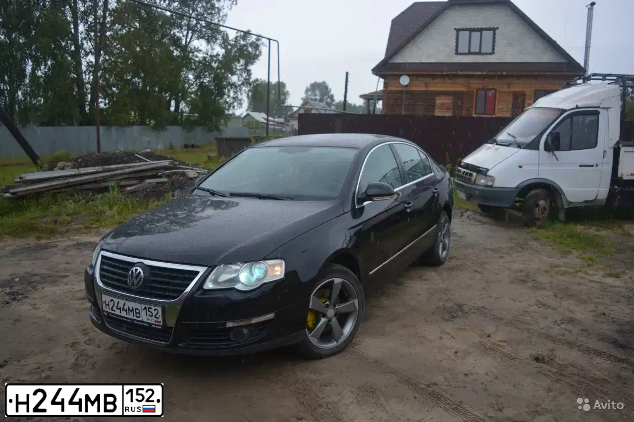 Фото автомобиля VOLKSWAGEN PASSAT, 2005 — госномер Н244МВ152. Цвет: ЧЕРНЫЙ