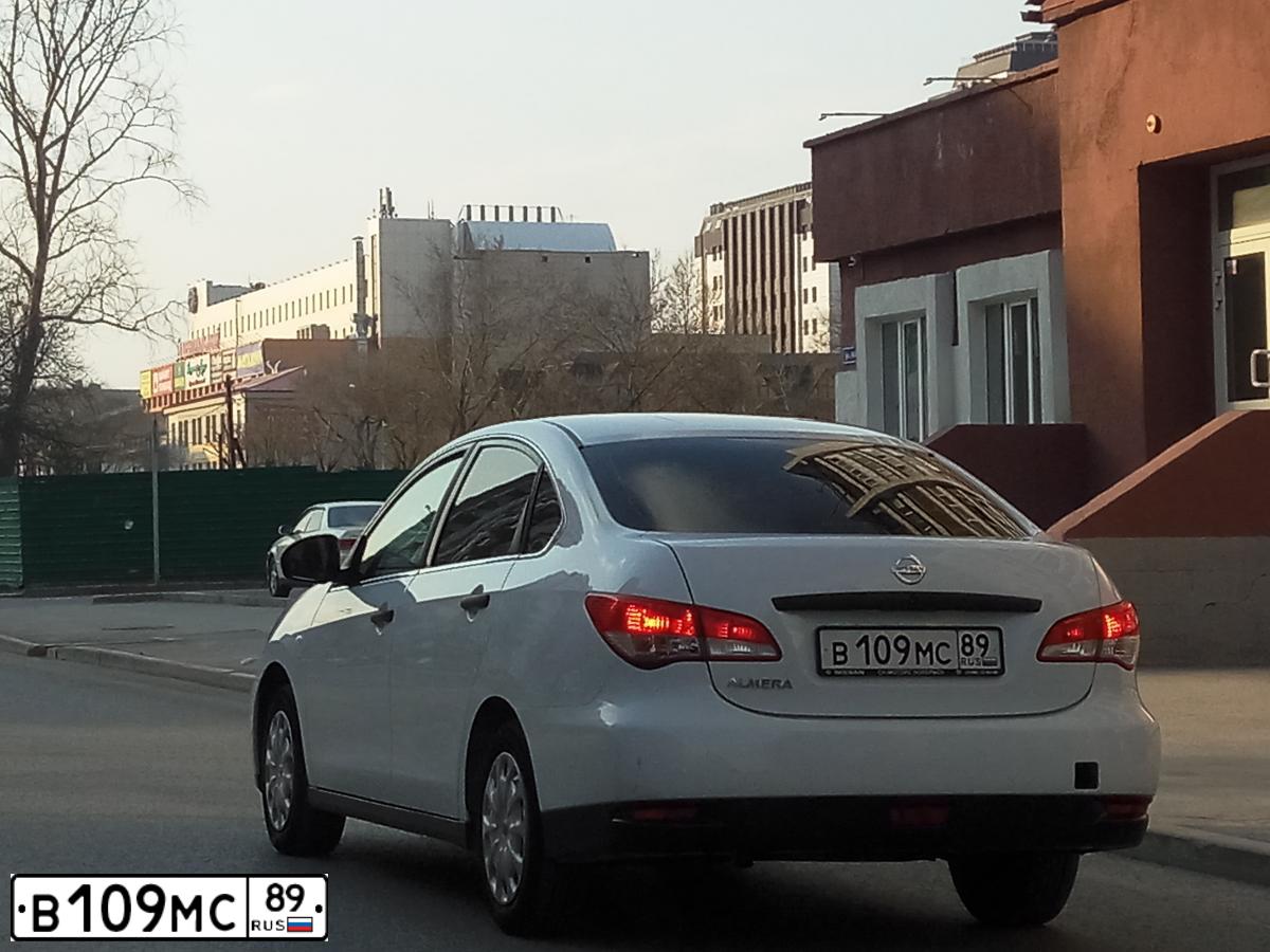 Фото автомобиля NISSAN ALMERA /AVTOVAZ/, 2017 — госномер В109МС89. Цвет: БЕЛЫЙ