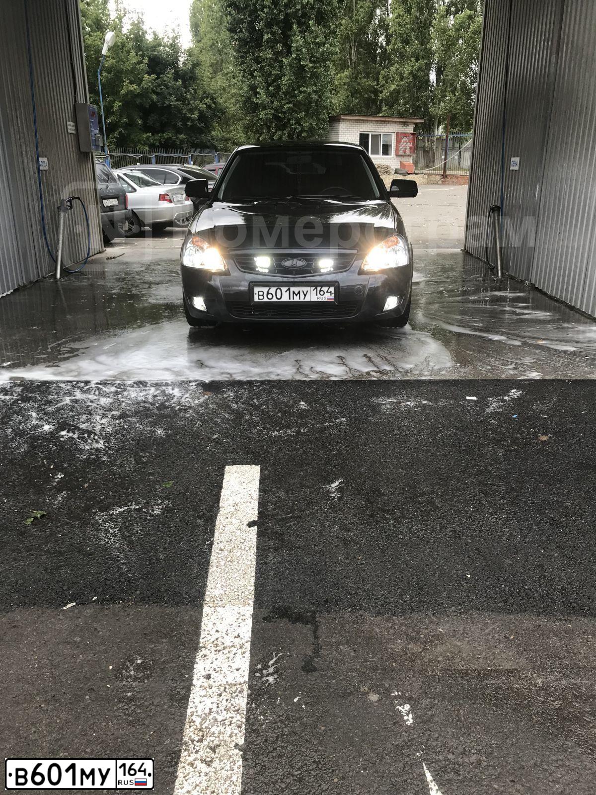 Фото автомобиля LADA 2172 PRIORA, 2008 — госномер В601МУ164. Цвет: ЧЕРНЫЙ