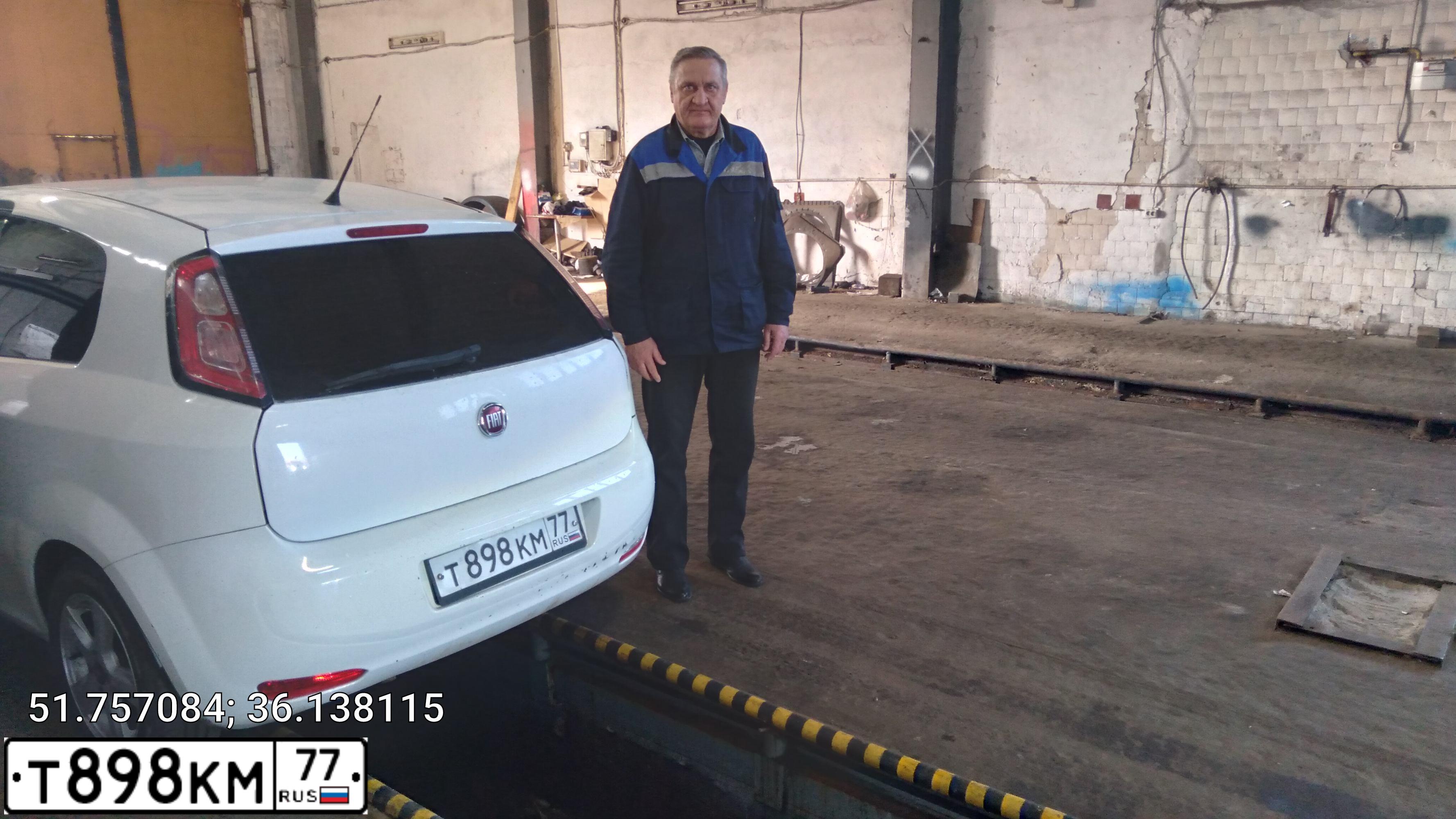 Фото автомобиля FIAT PUNTO, 2013 — госномер Т898КМ77. Цвет: Белый