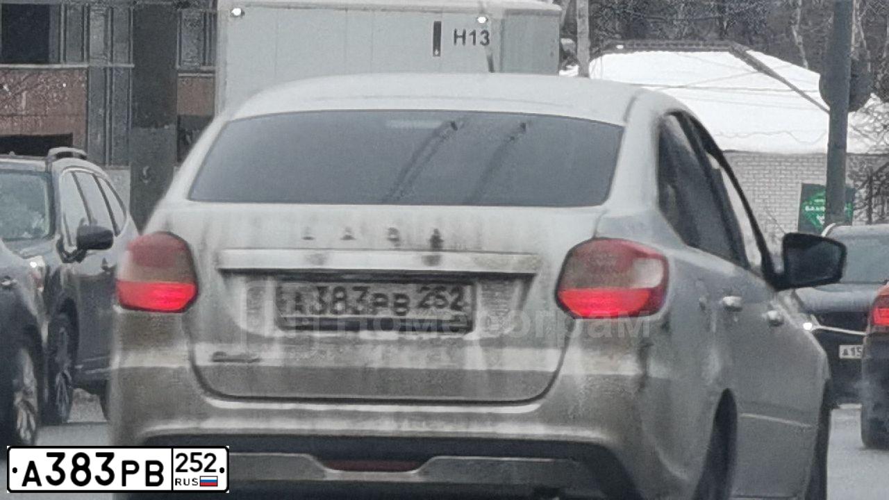 Фото автомобиля VAZ LADA GRANTA 219140, 2024 — госномер А383РВ252. Цвет: СЕРЫЙ