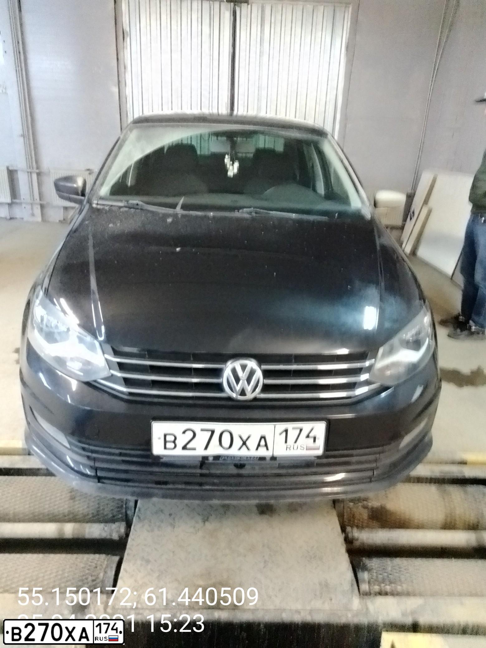 Фото автомобиля VOLKSWAGEN POLO, 2017 — госномер У396ТМ05. Цвет: черный