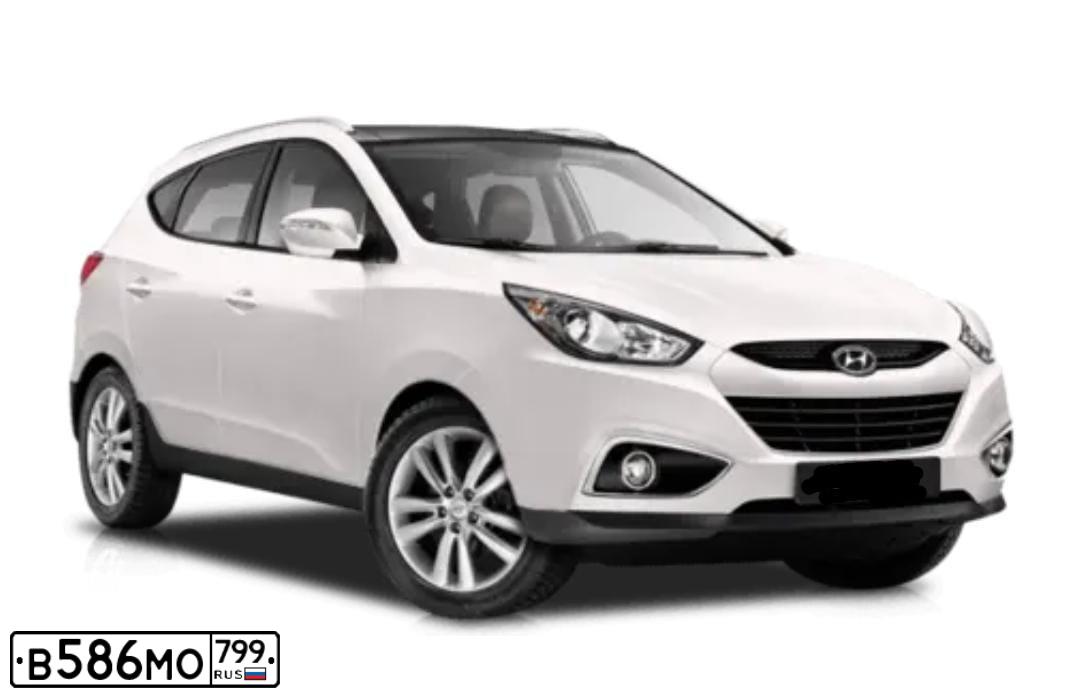 Фото автомобиля HYUNDAI IX35, 2013 — госномер В586МО799. Цвет: Белый