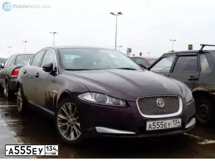 Фото автомобиля JAGUAR XF-SERIE, 2012 — госномер А555ЕУ134. Цвет: КОРИЧНЕВЫЙ