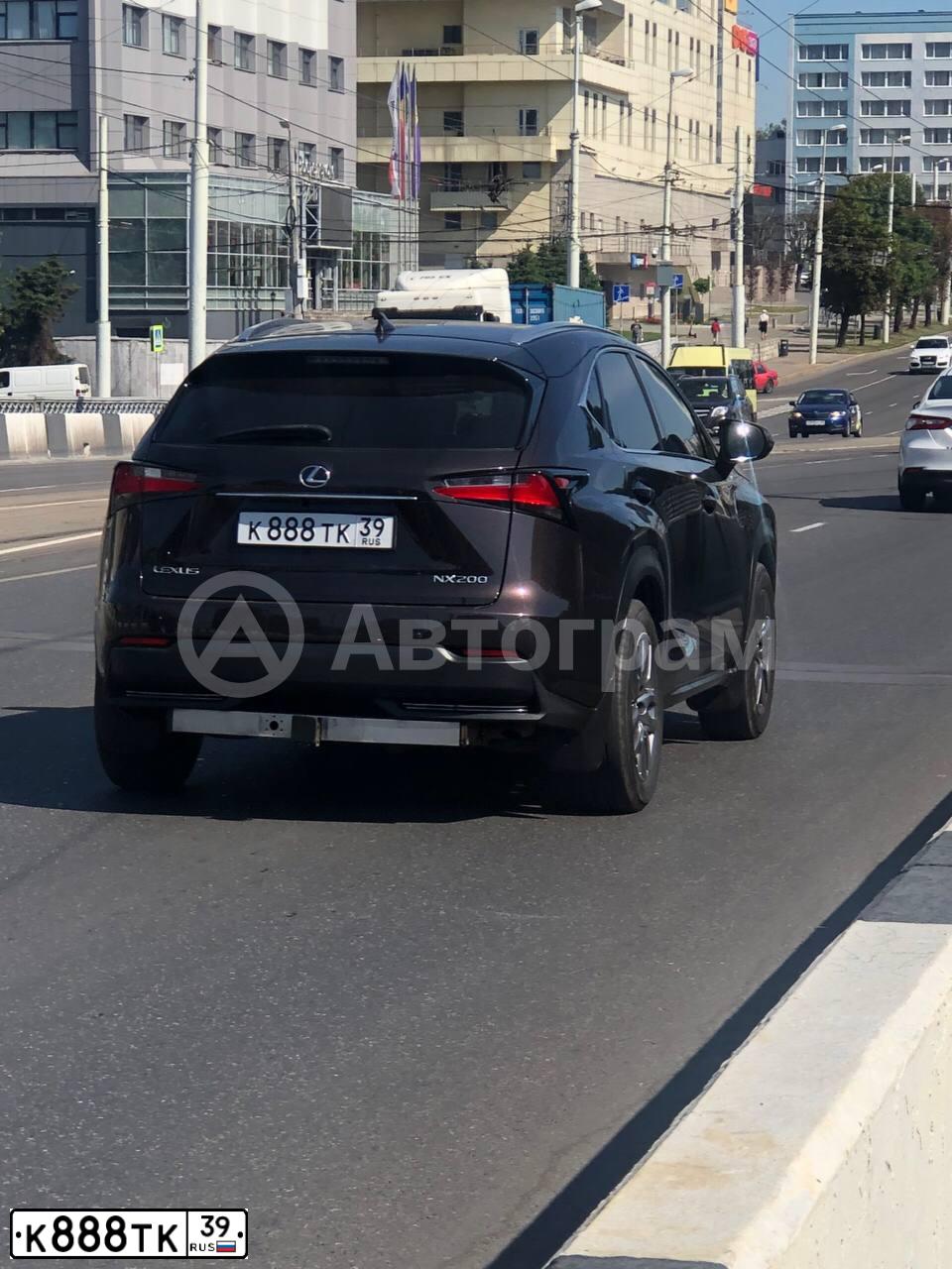 Фото автомобиля LEXUS NX, 2015 — госномер К888ТК39. Цвет: бронзовый