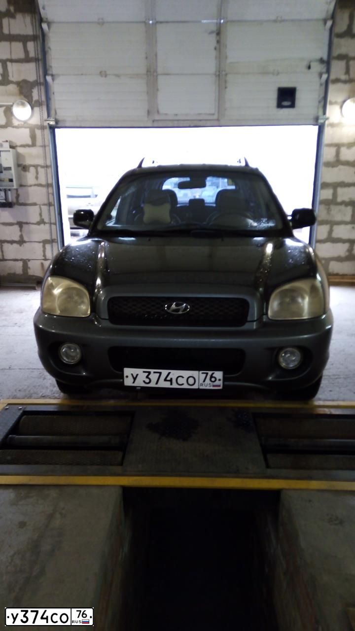 Фото автомобиля HYUNDAI SANTA FE, 2003 — госномер У319МХ76. Цвет: ЧЕРНЫЙ
