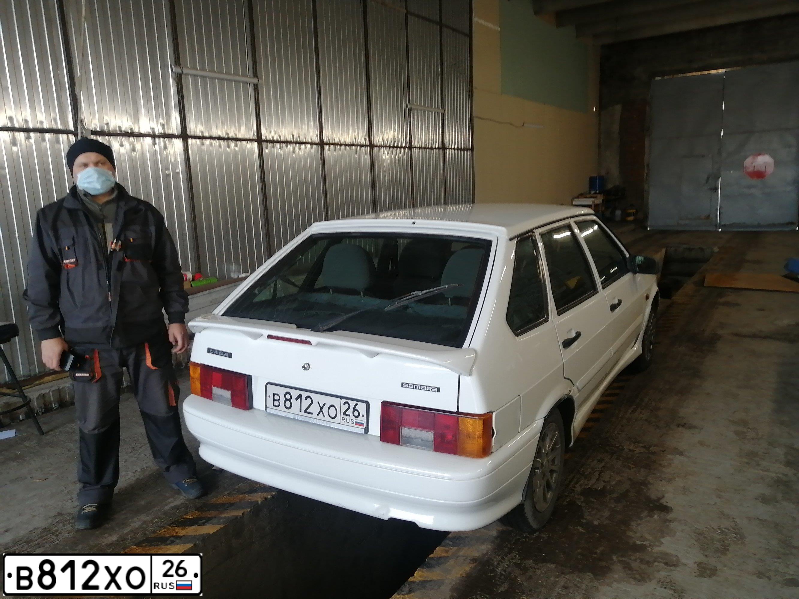 Фото автомобиля LADA 2114, 2012 — госномер В887МН07. Цвет: Белый