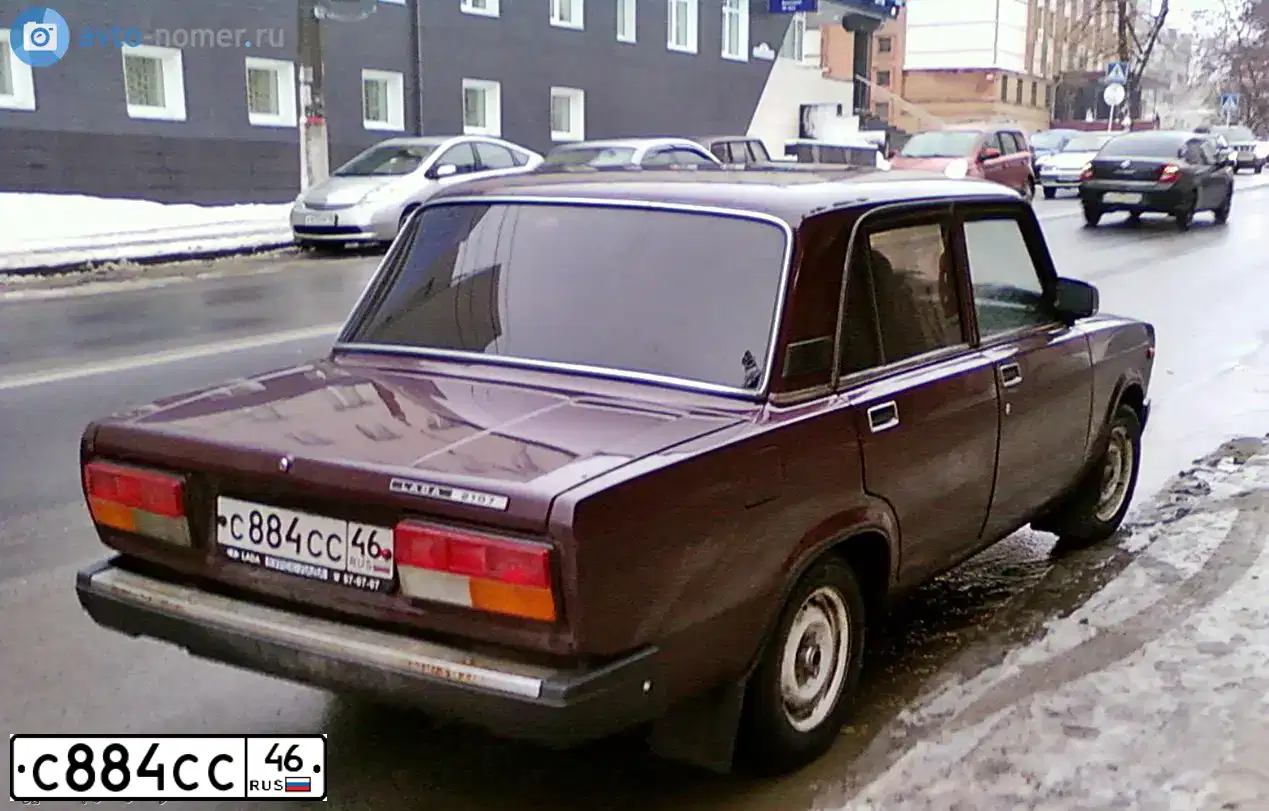 Фото автомобиля LADA 2107, 2008 — госномер С884СС46. Цвет: ТЕМНО-ВИШНЕВЫЙ