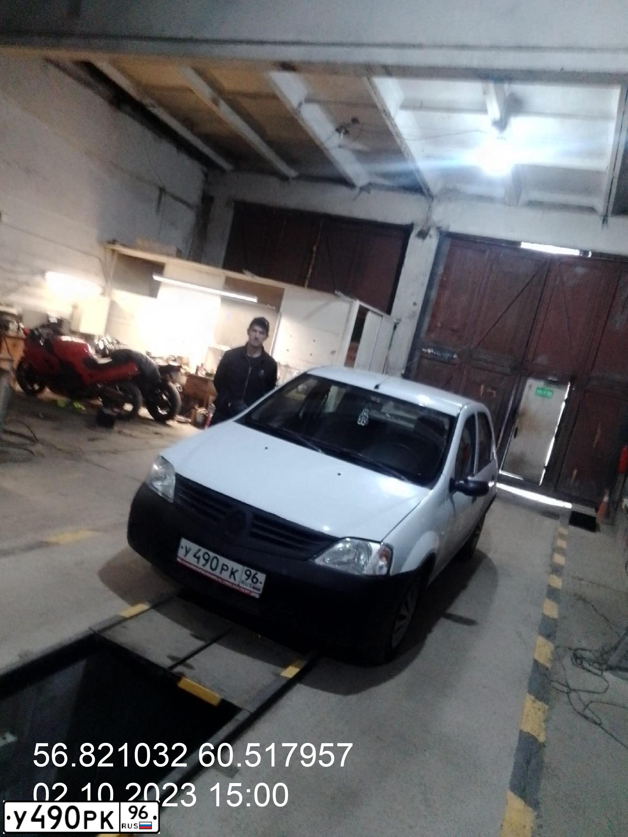 Фото автомобиля RENAULT LOGAN, 2008 — госномер Р209МЕ159. Цвет: Белый