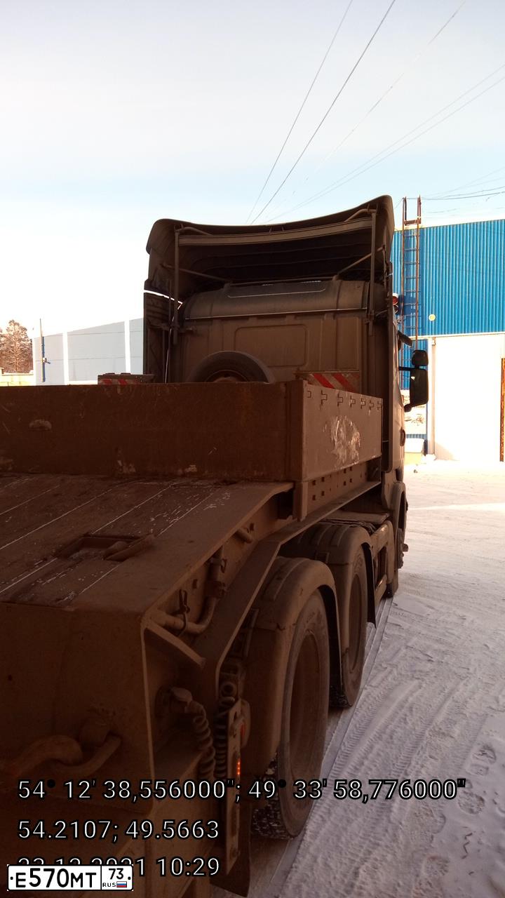 Фото автомобиля SCANIA SERIE R /6X4/, 2014 — госномер Е570МТ73. Цвет: ЧЕРНЫЙ