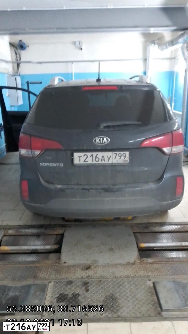 Фото автомобиля KIA SORENTO, 2017 — госномер Т216АУ799. Цвет: ЧЕРНЫЙ