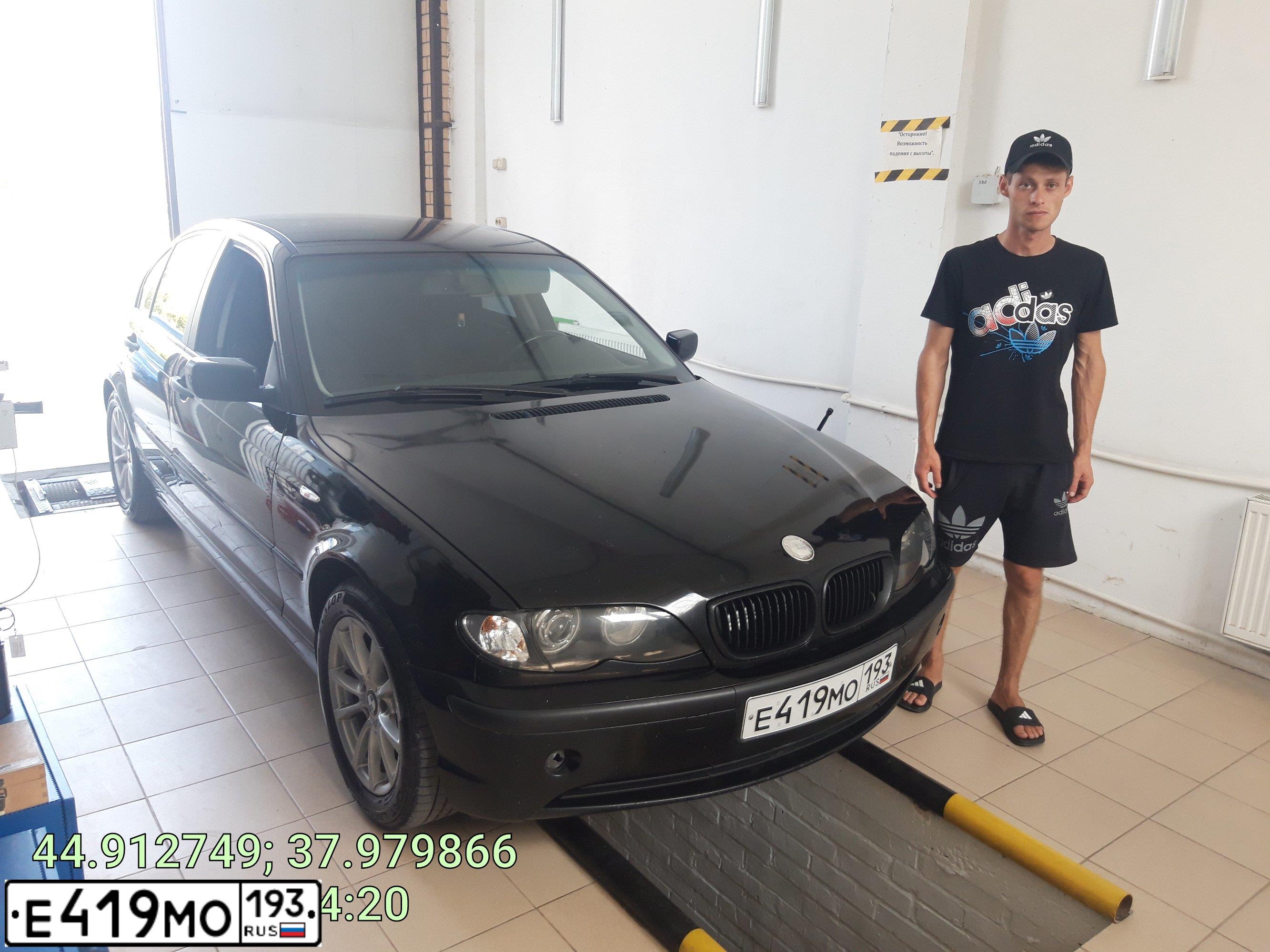 Фото автомобиля BMW SERIE 3, 2002 — госномер Е419МО193. Цвет: ЧЕРНЫЙ
