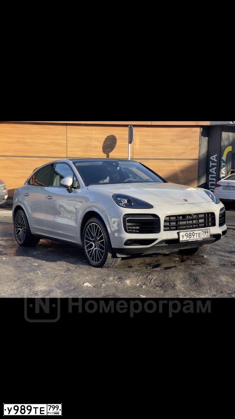 Фото автомобиля PORSCHE CAYENNE, 2020 — госномер М177ММ97. Цвет: СЕРЫЙ