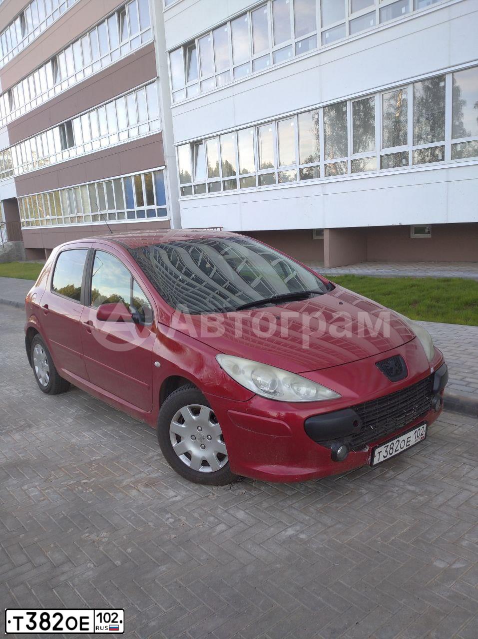 Фото автомобиля PEUGEOT 307, 2006 — госномер А367СК43. Цвет: Красный