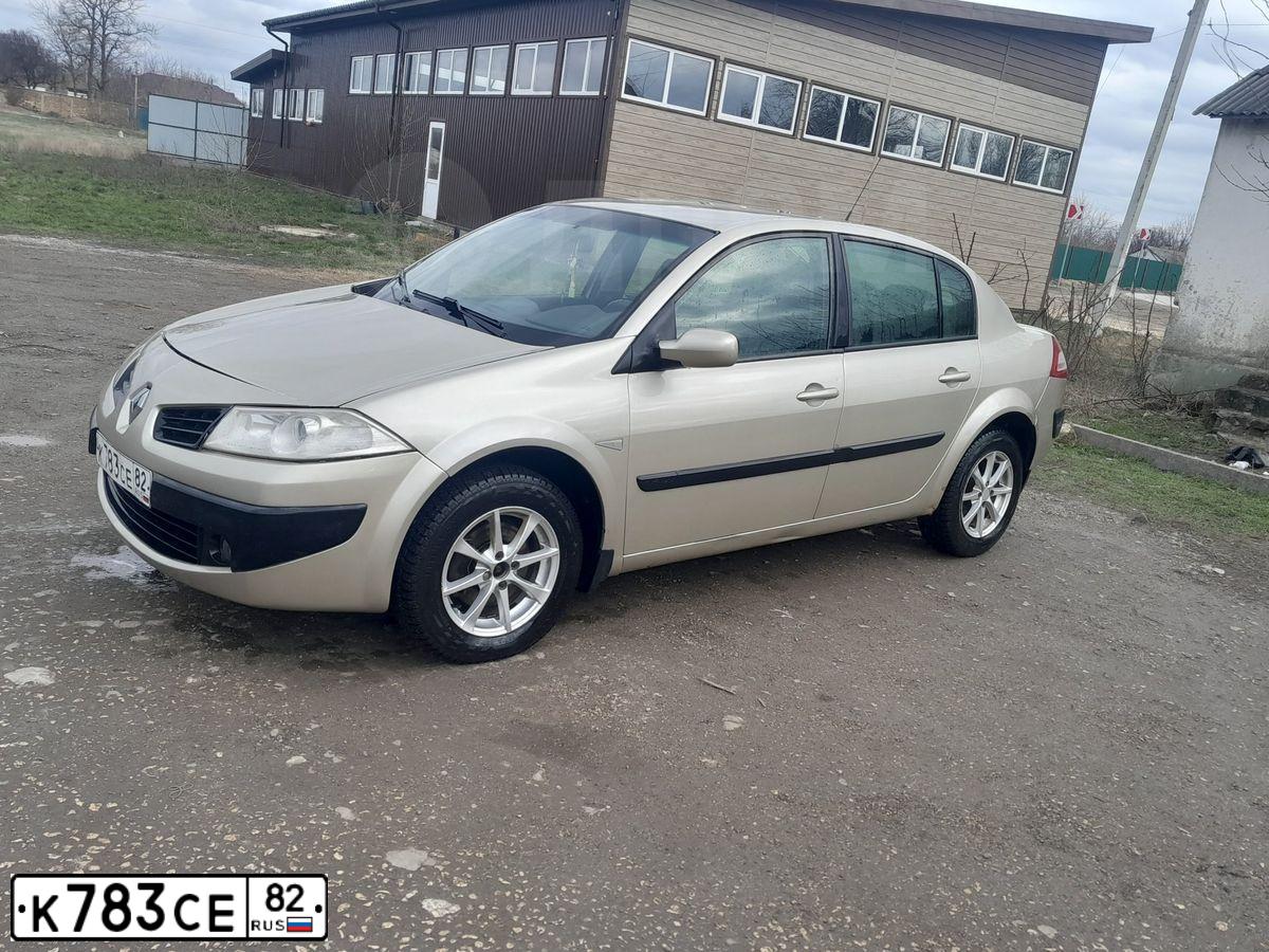 Фото автомобиля RENAULT MEGANE, 2006 — госномер К783СЕ82. Цвет: БЕЖЕВЫЙ