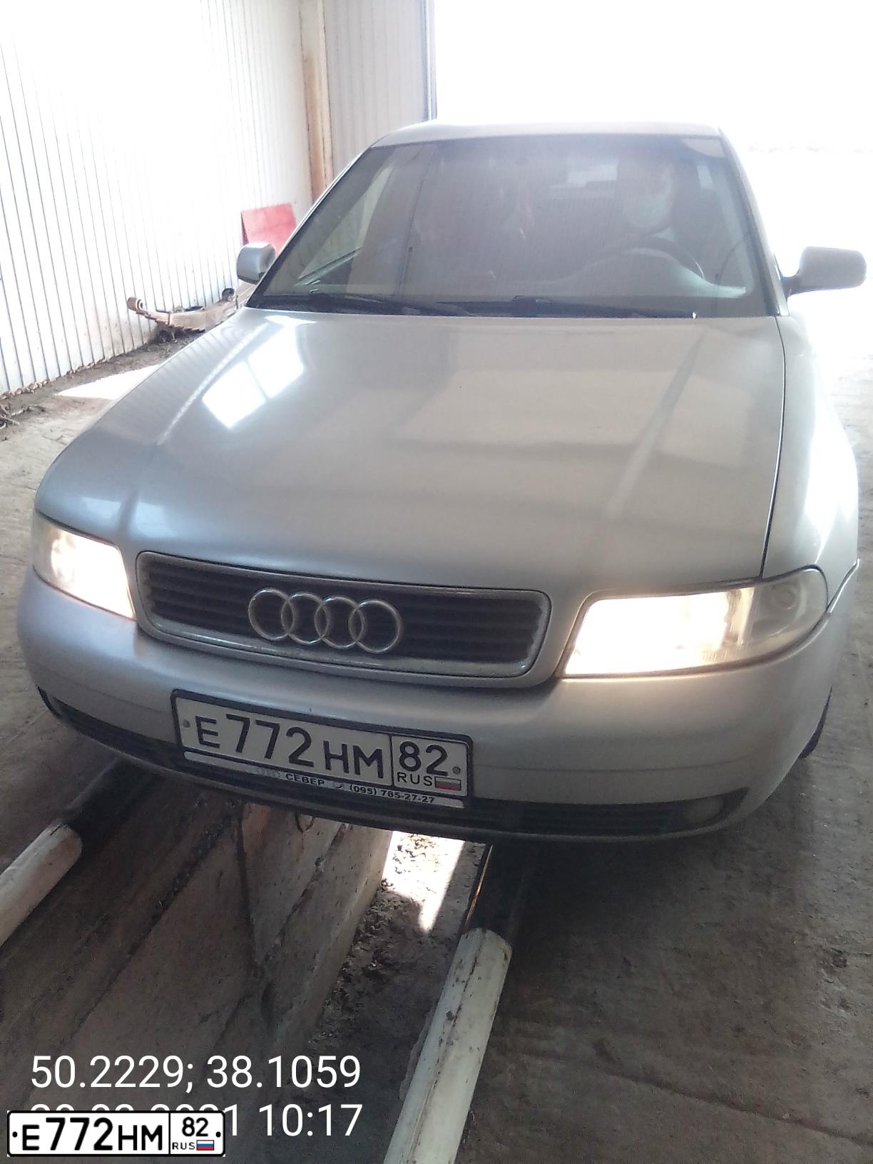 Фото автомобиля AUDI A4, 1999 — госномер М505ТР67. Цвет: Серебристый