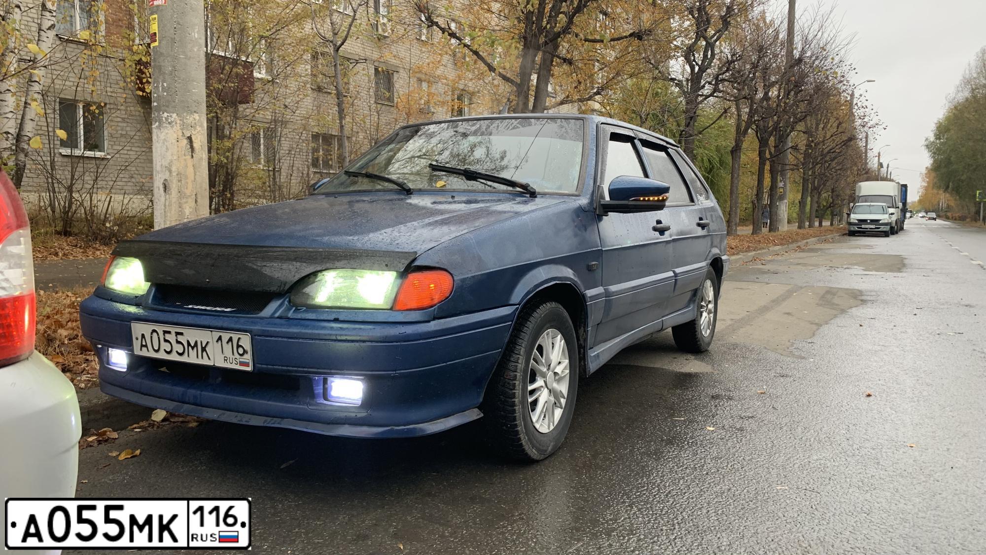 Фото автомобиля LADA 2114 SAMARA, 2005 — госномер А055МК116. Цвет: сине-зеленый
