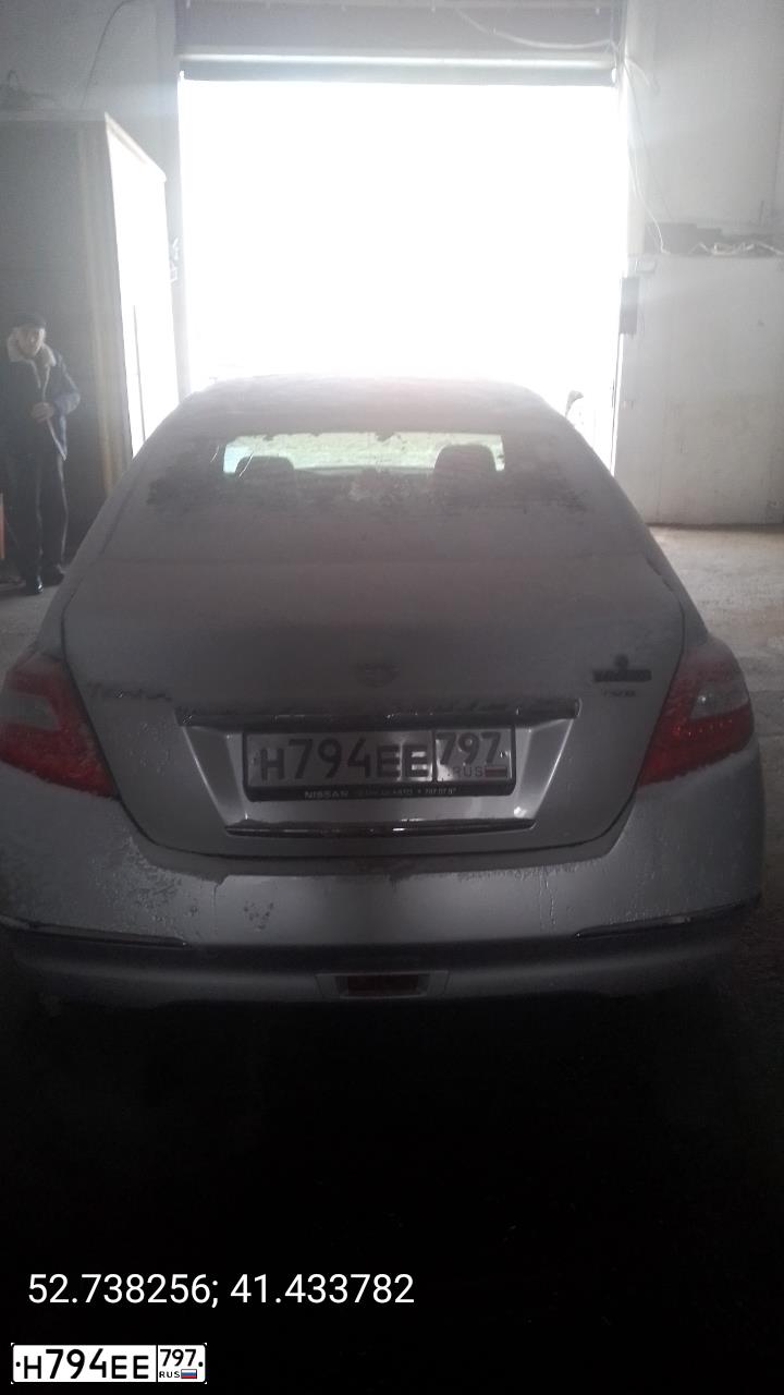 Фото автомобиля NISSAN TEANA, 2009 — госномер Р835АК68. Цвет: СЕРЕБРИСТЫЙ