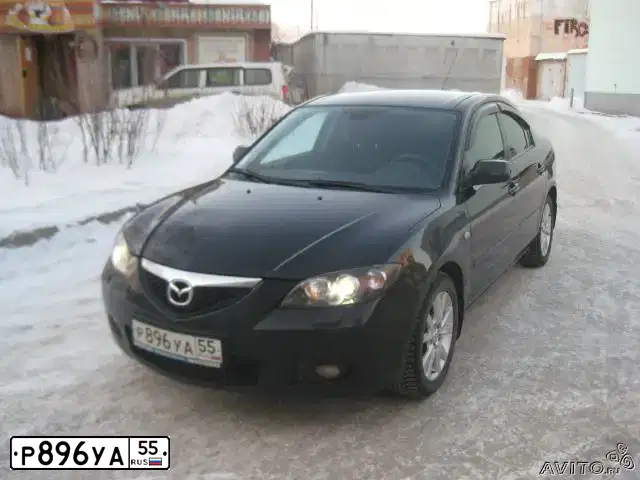 Фото автомобиля MAZDA 3, 2007 — госномер Р896УА55. Цвет: ЧЕРНЫЙ