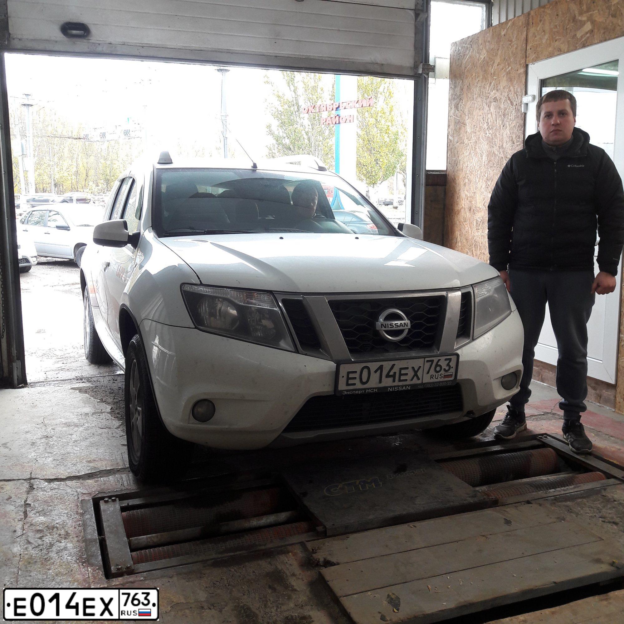 Фото автомобиля NISSAN TERRANO, 2019 — госномер Е014ЕХ763. Цвет: БЕЛЫЙ