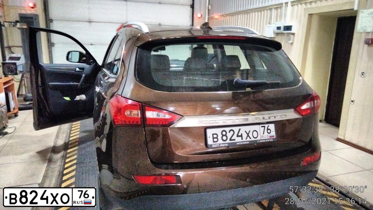 Фото автомобиля ZOTYE E T600, 2017 — госномер В824ХО76. Цвет: Коричневый