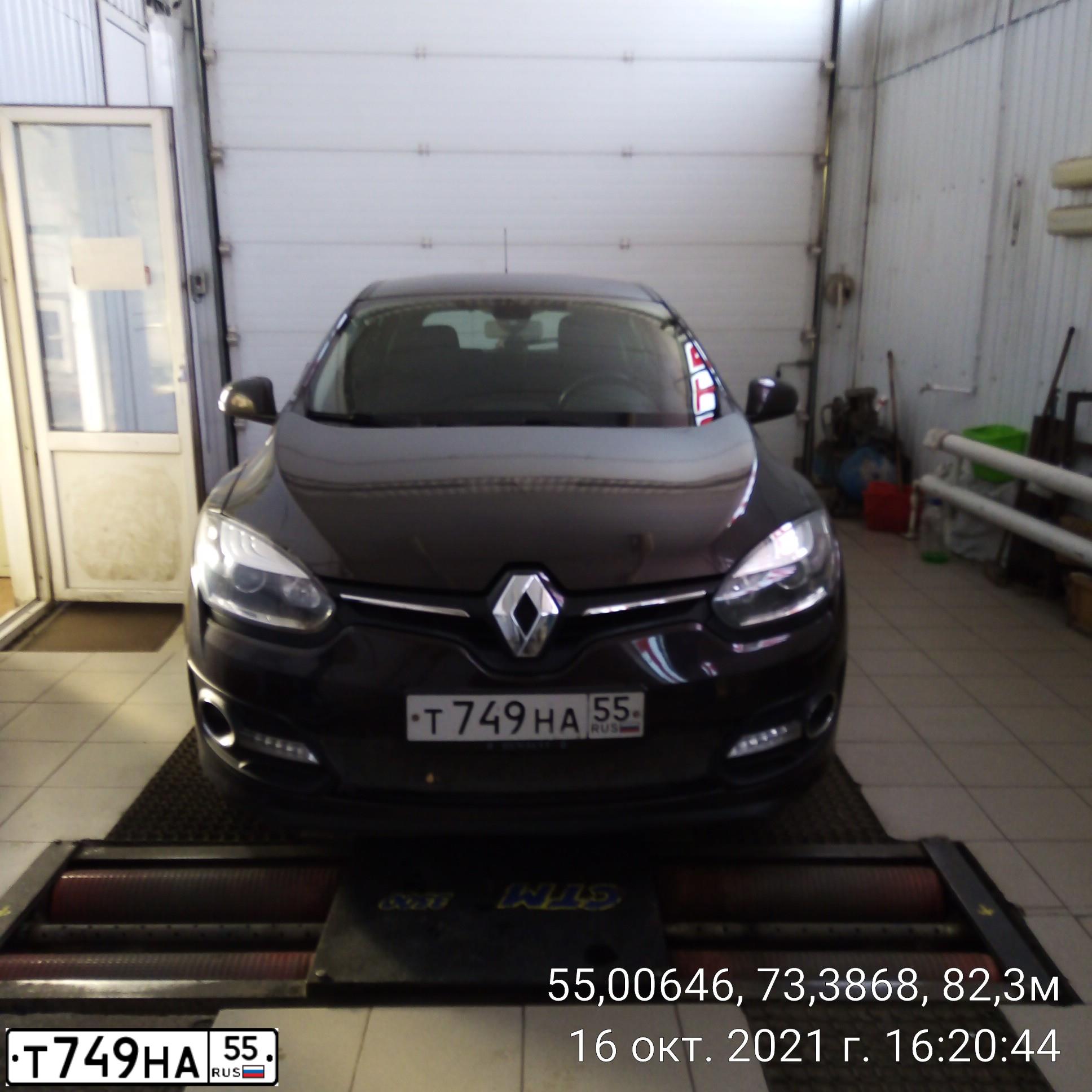 Фото автомобиля RENAULT MEGANE, 2014 — госномер Т749НА55. Цвет: ТЕМНО-КОРИЧНЕВЫЙ