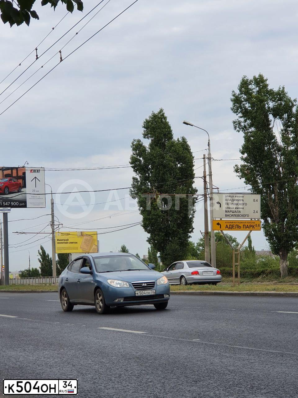 Фото автомобиля HYUNDAI ELANTRA, 2007 — госномер К504ОН34. Цвет: синий