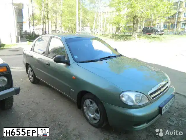 Фото автомобиля ZAZ LANOS, 2007 — госномер Н655ЕР11. Цвет: ОЛИВКОВЫЙ