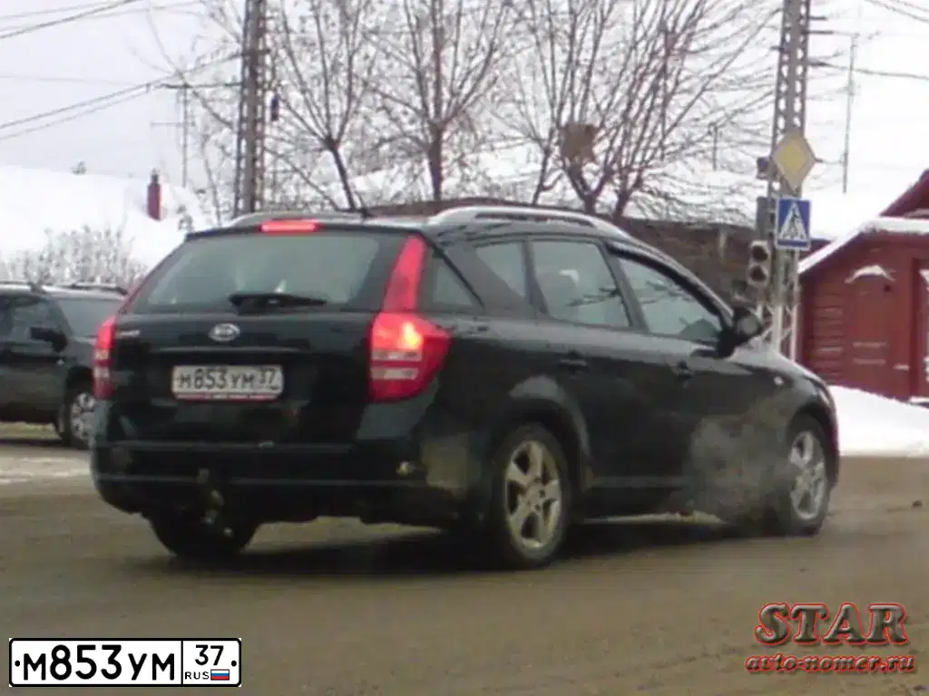 Фото автомобиля KIA CEE'D, 2008 — госномер М853УМ37. Цвет: ЧЕРНЫЙ