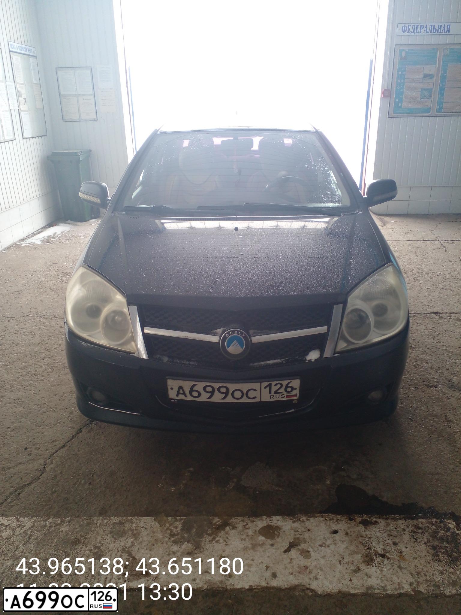 Фото автомобиля GEELY MK, 2008 — госномер М415СМ126. Цвет: ЧЕРНЫЙ