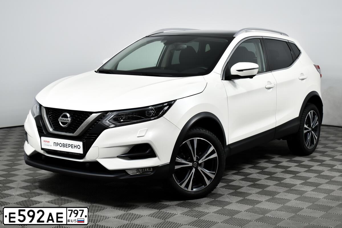 Фото автомобиля NISSAN QASHQAI, 2020 — госномер Е592АЕ797. Цвет: Белый