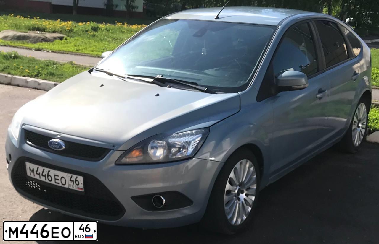 Фото автомобиля FORD FOCUS, 2008 — госномер М446ЕО46. Цвет: СЕРО-ГОЛУБОЙ
