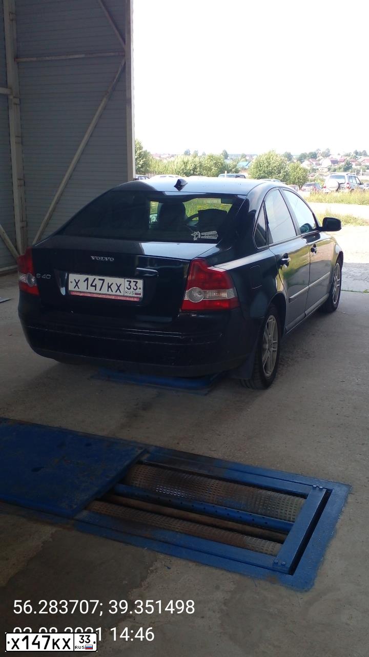 Фото автомобиля VOLVO S40, 2006 — госномер Х147КХ33. Цвет: ЧЕРНЫЙ