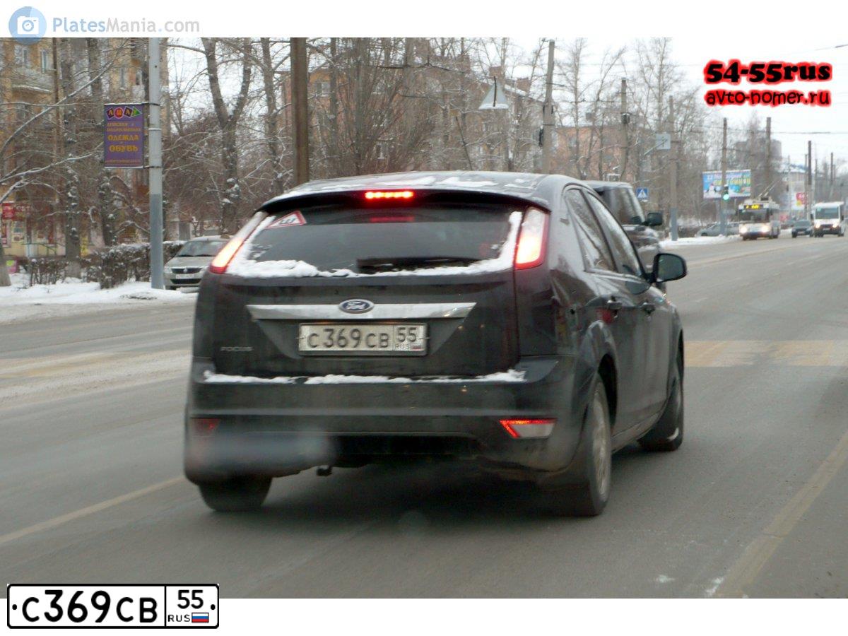 Фото автомобиля FORD FOCUS, 2008 — госномер С369СВ55. Цвет: ЧЕРНЫЙ