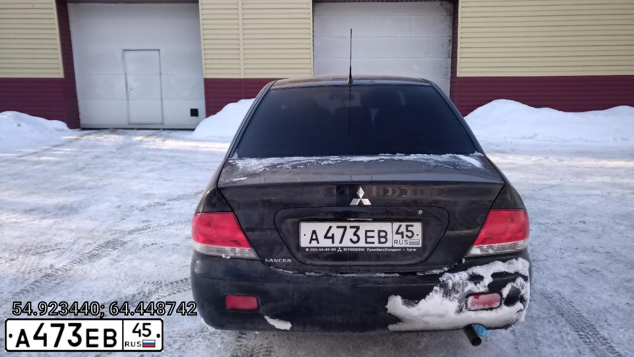 Фото автомобиля MITSUBISHI LANCER, 2007 — госномер А473ЕВ45. Цвет: ЧЕРНЫЙ
