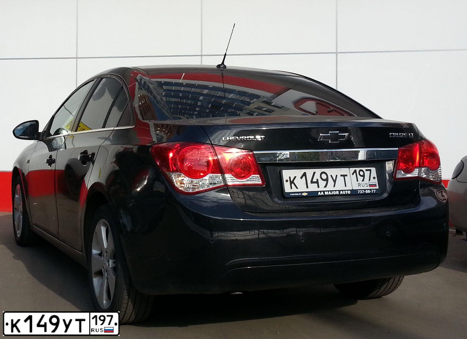 Фото автомобиля CHEVROLET CRUZE, 2012 — госномер К149УТ197. Цвет: ЧЕРНЫЙ