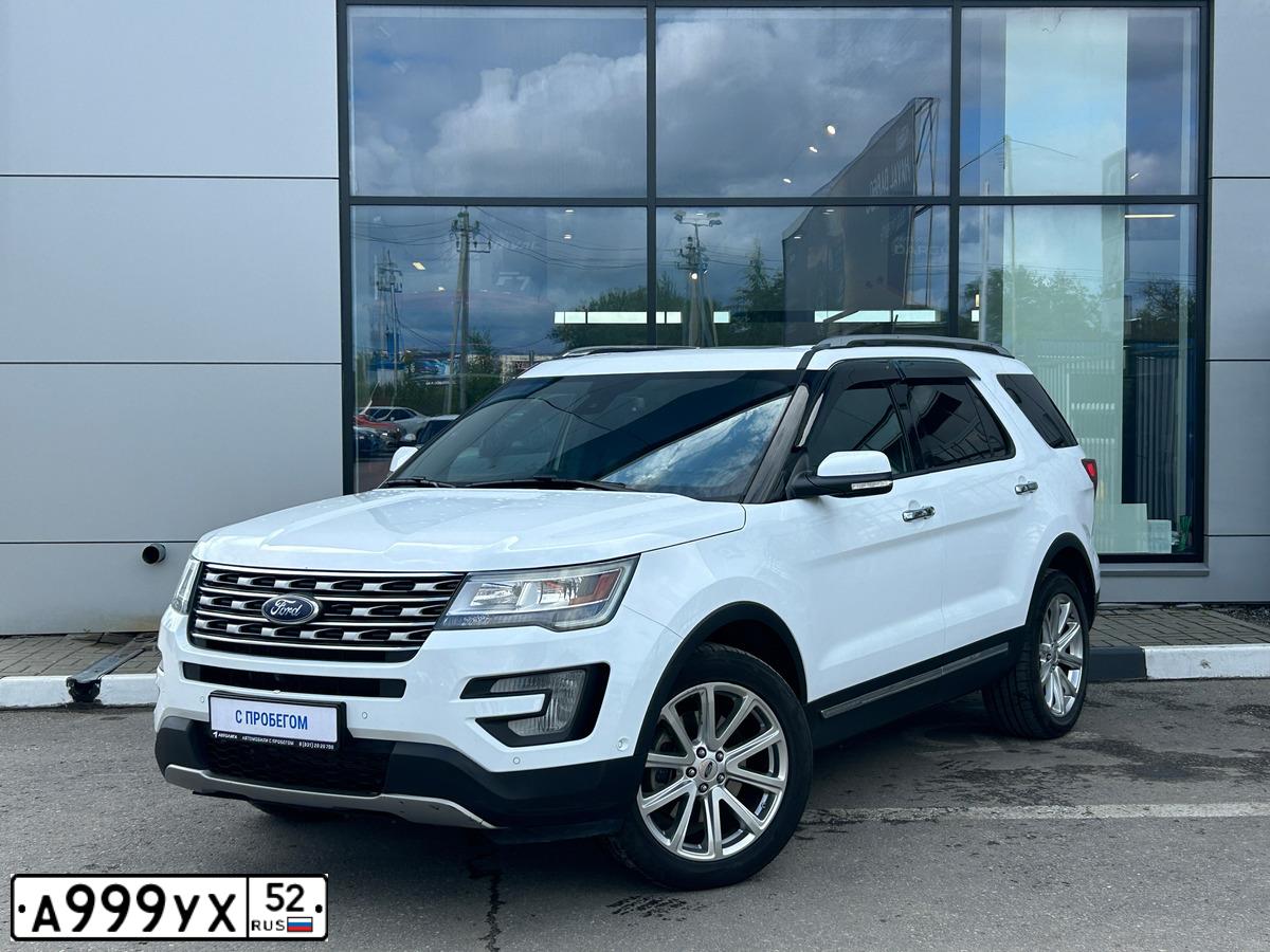 Фото автомобиля FORD EXPLORER, 2017 — госномер А999УХ52. Цвет: БЕЛЫЙ