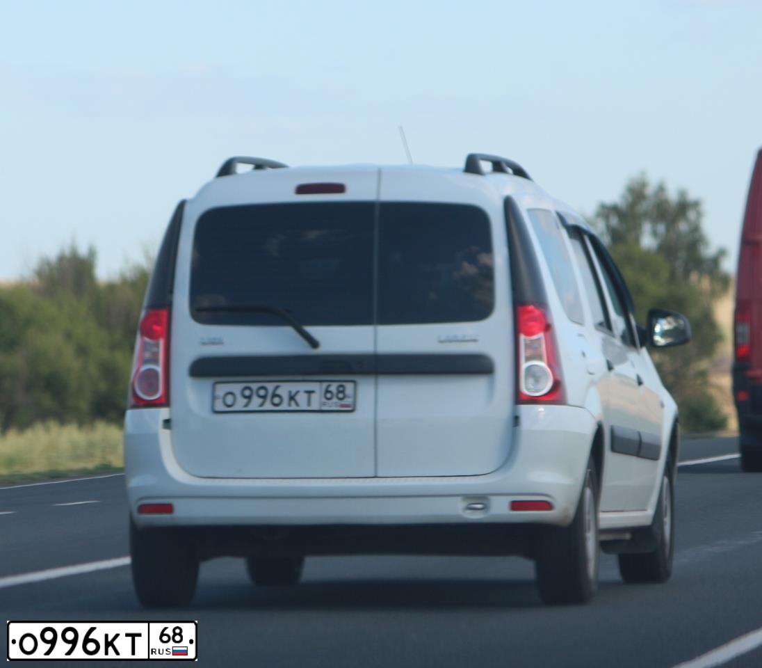 Фото автомобиля LADA LARGUS, 2019 — госномер О996КТ68. Цвет: БЕЛЫЙ