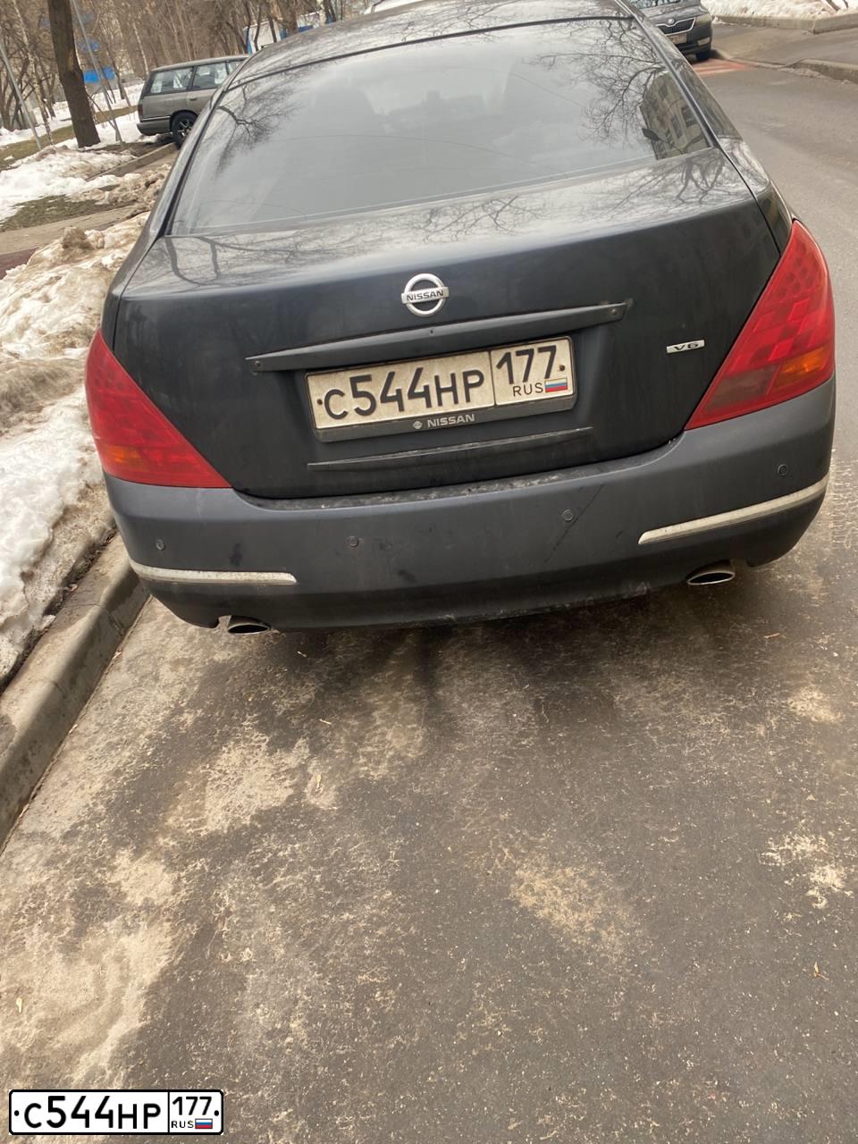 Фото автомобиля NISSAN TEANA, 2006 — госномер С544НР177. Цвет: ЧЕРНЫЙ