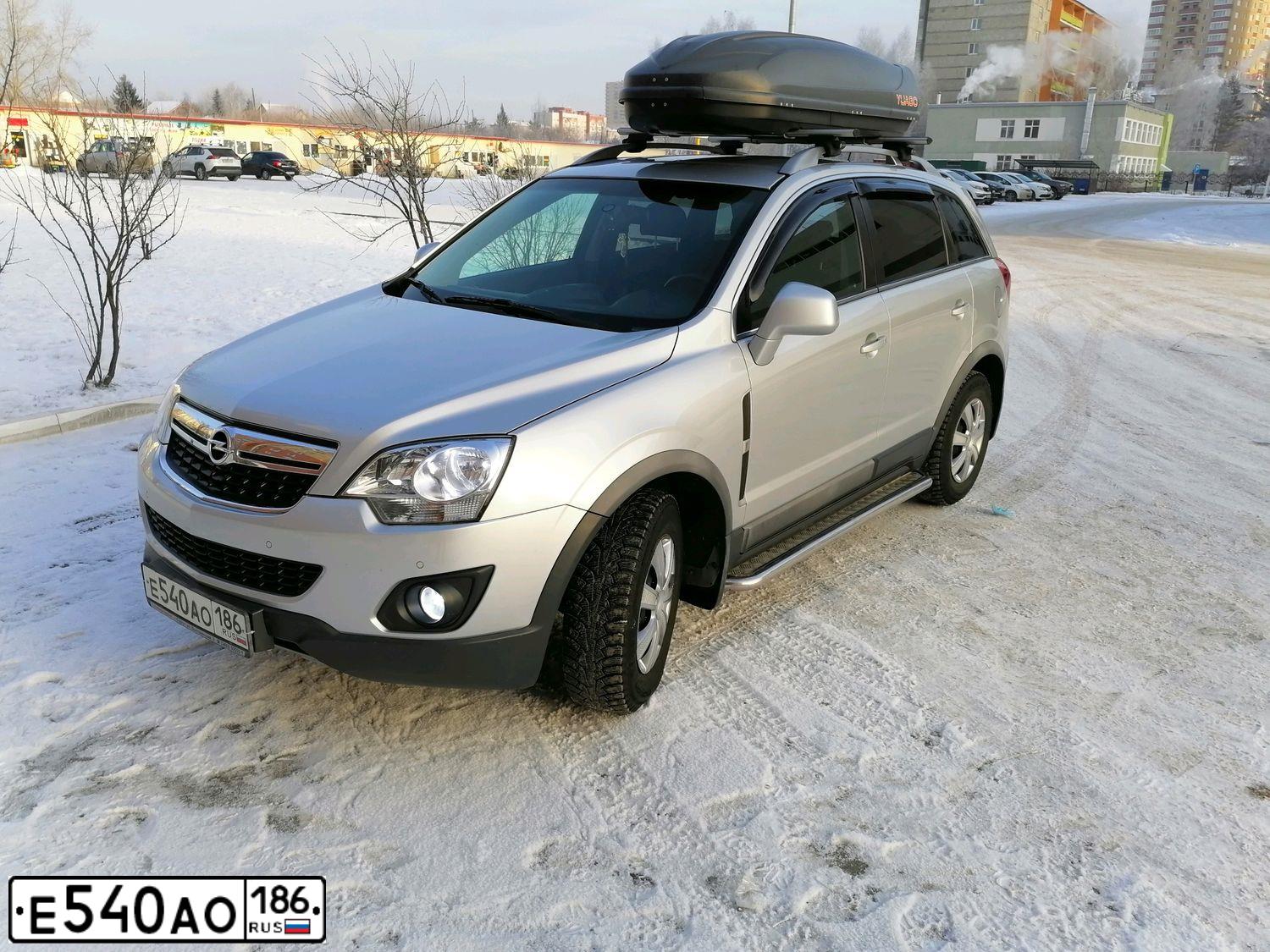 Фото автомобиля OPEL ANTARA, 2013 — госномер У787КА72. Цвет: Серебристый