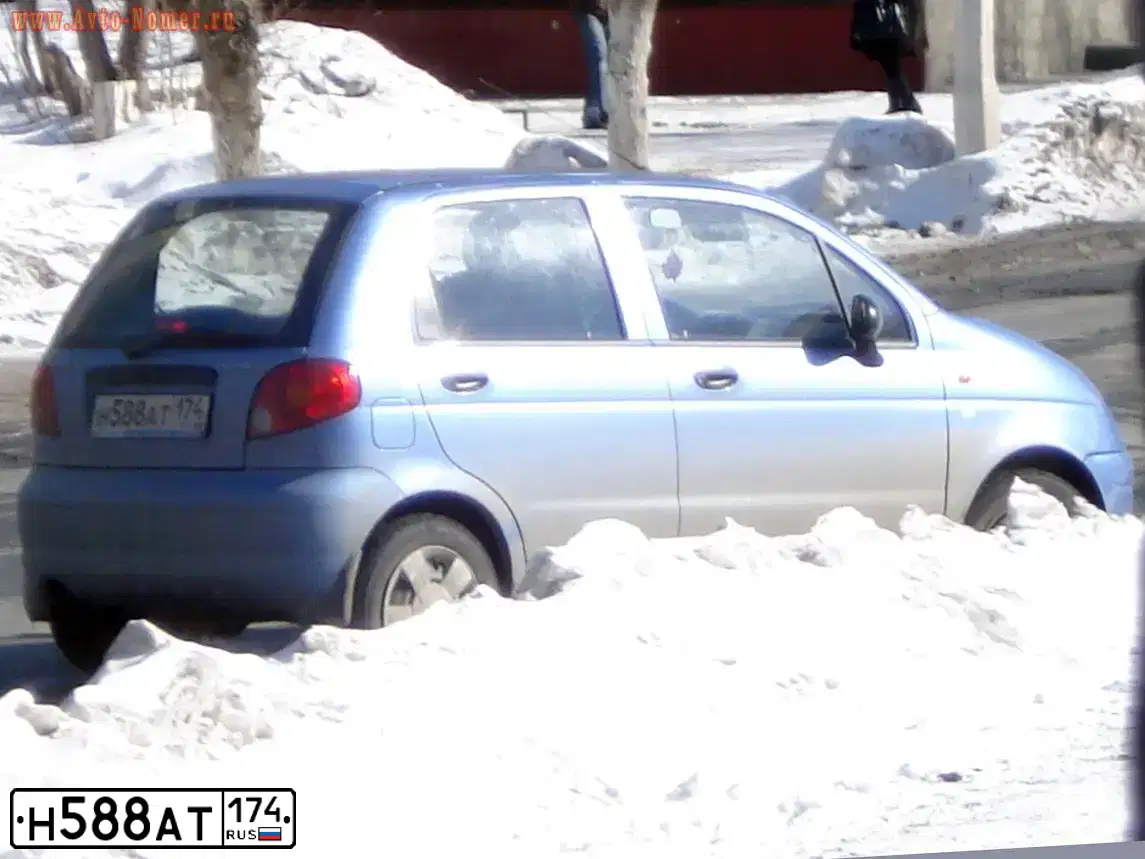 Фото автомобиля DAEWOO MATIZ, 2007 — госномер Н588АТ174. Цвет: ПЕРЛАМУТРОВО-ГОЛУБОЙ