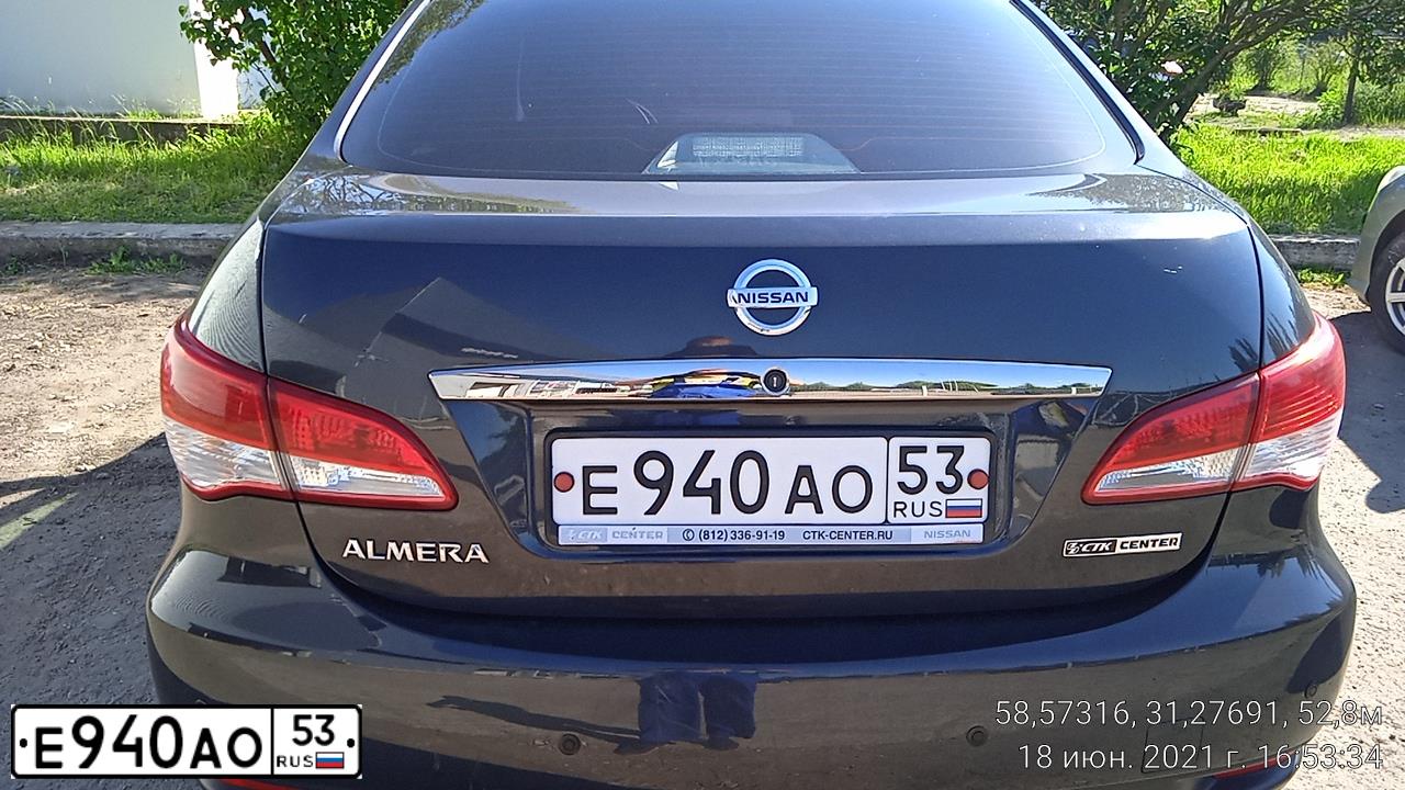 Фото автомобиля NISSAN ALMERA /AVTOVAZ/, 2013 — госномер Е940АО53. Цвет: ЧЕРНЫЙ