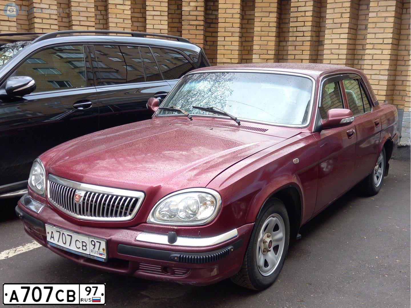 Фото автомобиля GAZ 3110 WOLGA, 2004 — госномер А707СВ97. Цвет: ВИШНЕВЫЙ