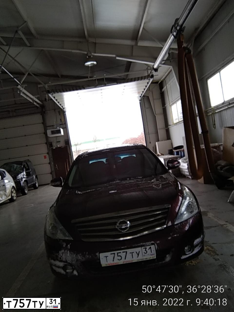 Фото автомобиля NISSAN TEANA, 2012 — госномер У141ЕР31. Цвет: ТЕМНО-БОРДОВЫЙ