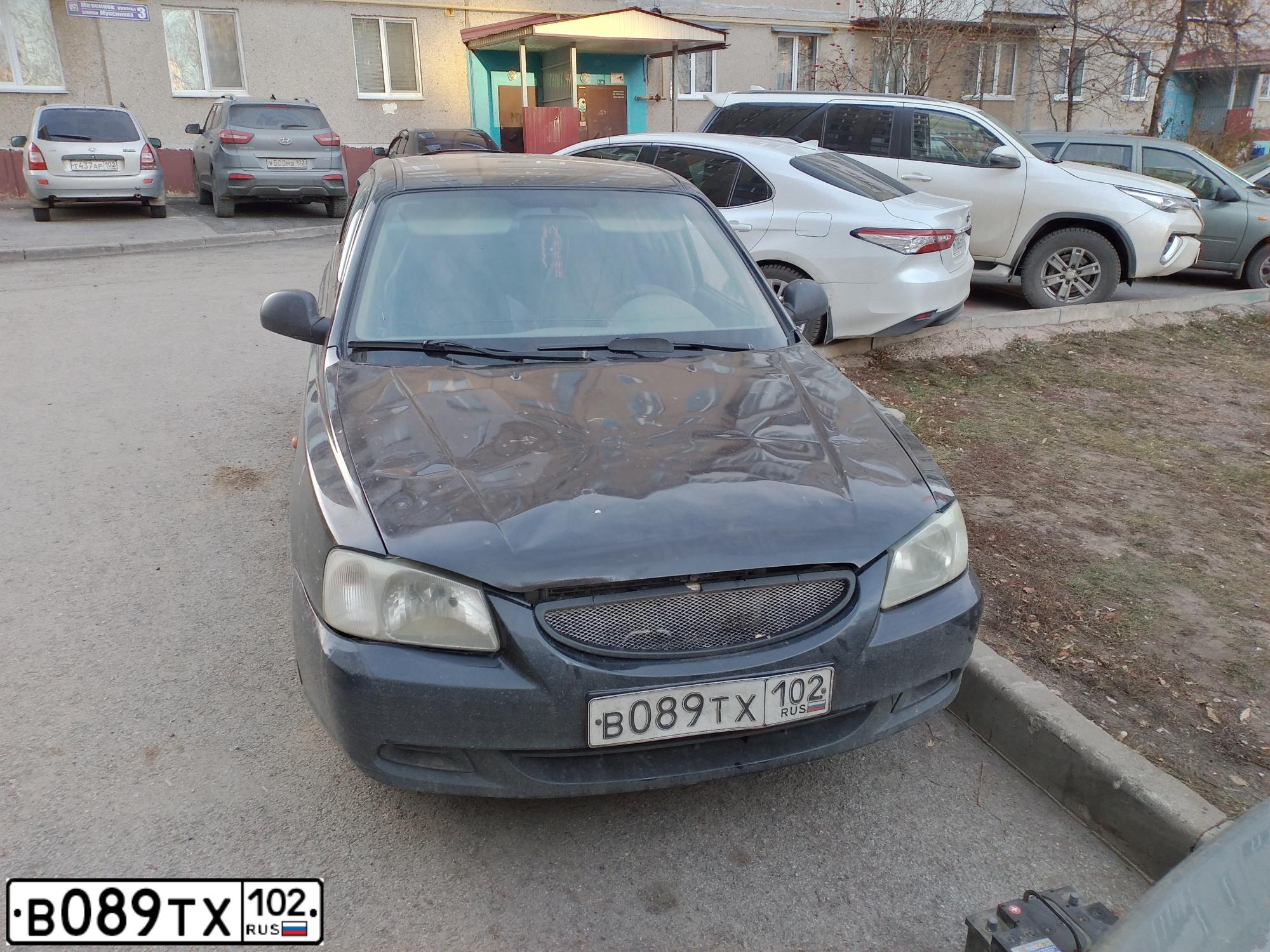 Фото автомобиля TAGAZ ACCENT, 2007 — госномер В089ТХ102. Цвет: ЧЕРНЫЙ