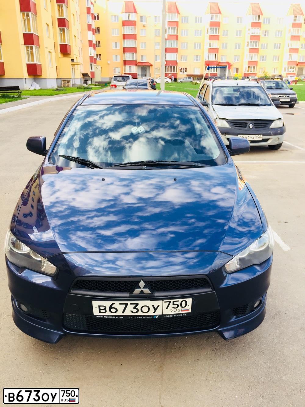 Фото автомобиля MITSUBISHI LANCER, 2007 — госномер Р167ЕУ40. Цвет: СИНИЙ