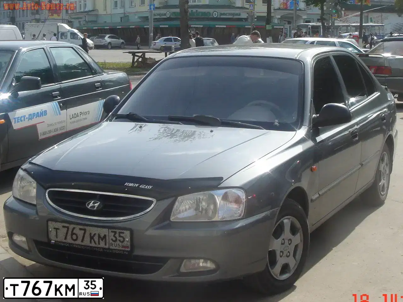 Фото автомобиля TAGAZ Z ACCENT, 2006 — госномер Т767КМ35. Цвет: СЕРЫЙ