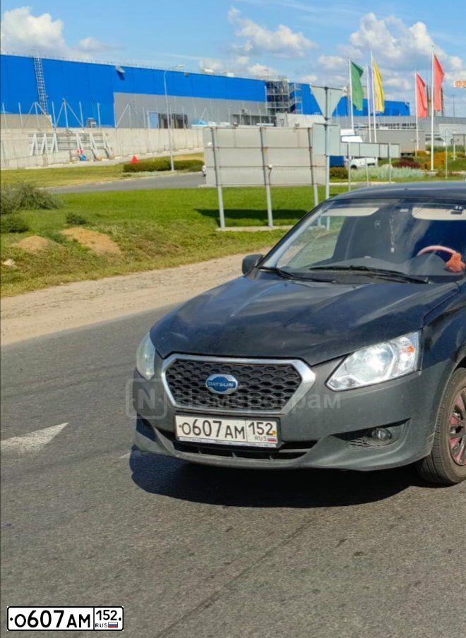 Фото автомобиля DATSUN ON-DO, 2015 — госномер О607АМ152. Цвет: ЧЕРНЫЙ